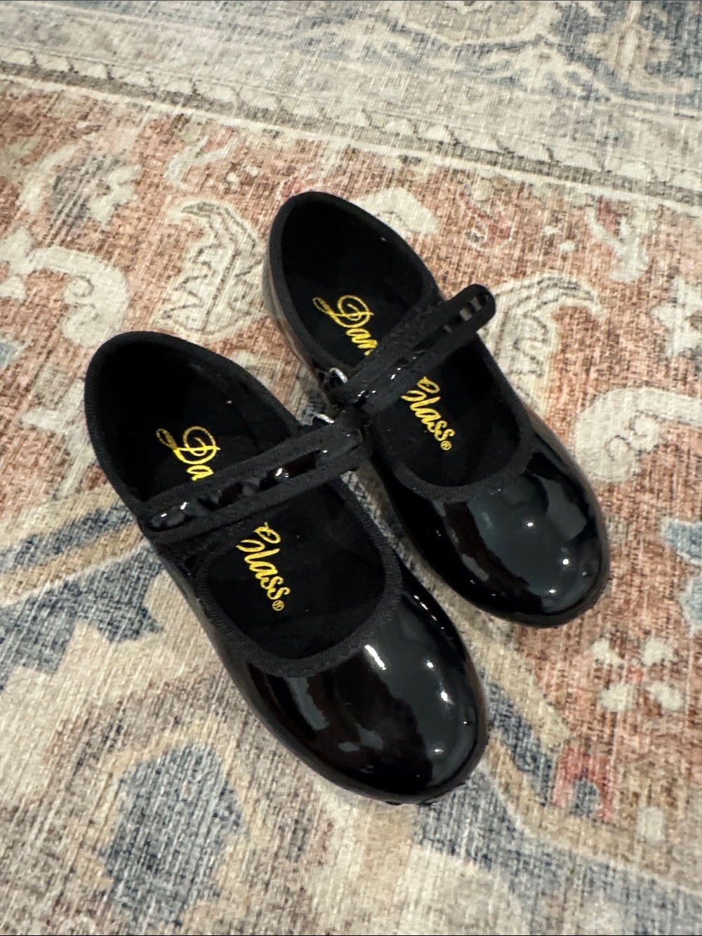 Dance Class - Black Tap Patent Mary Jane Shoes - Size 8